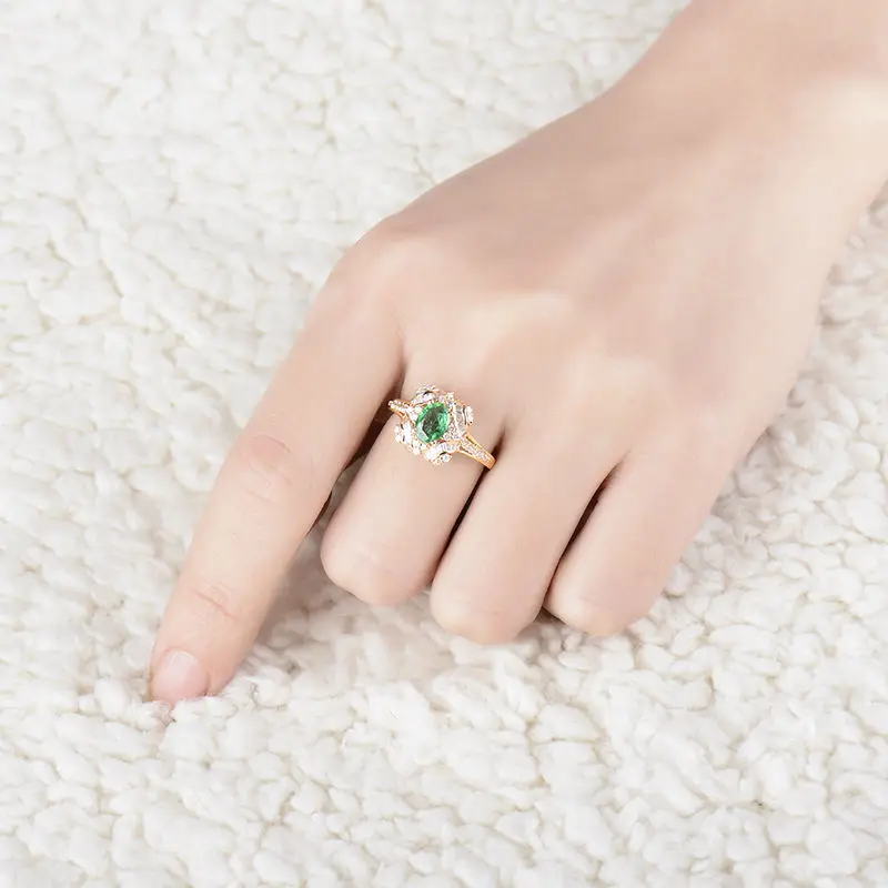 Женское кольцо из желтого золота с овальным камнем 0 59 карата|gemstone jewelry|yellow gold
