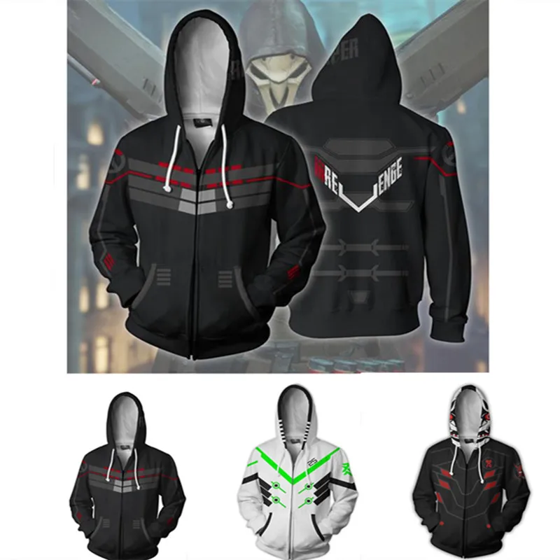 Игра OW SOLDIER: 76 Genji DVA косплей мужские костюмы 3D печать Толстовка модный человек