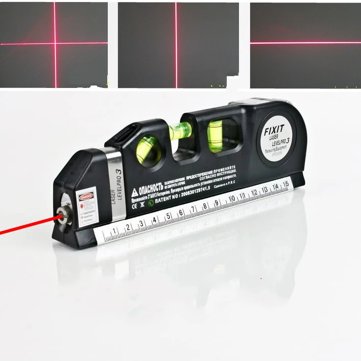 Laser Level Meter  Horizon Vertical Measure 8FT Aligner Standard Metric Rulers Multipurpose laser levels