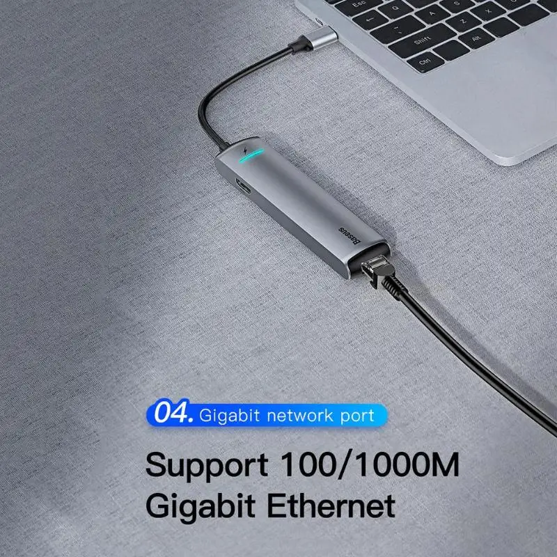 Baseus 6в1 концентратор адаптер для MacBook Pro концентратор usb type C к USB 3,0 HDMI RJ45 USB разветвитель для huawei Matebook аксессуары для компьютера