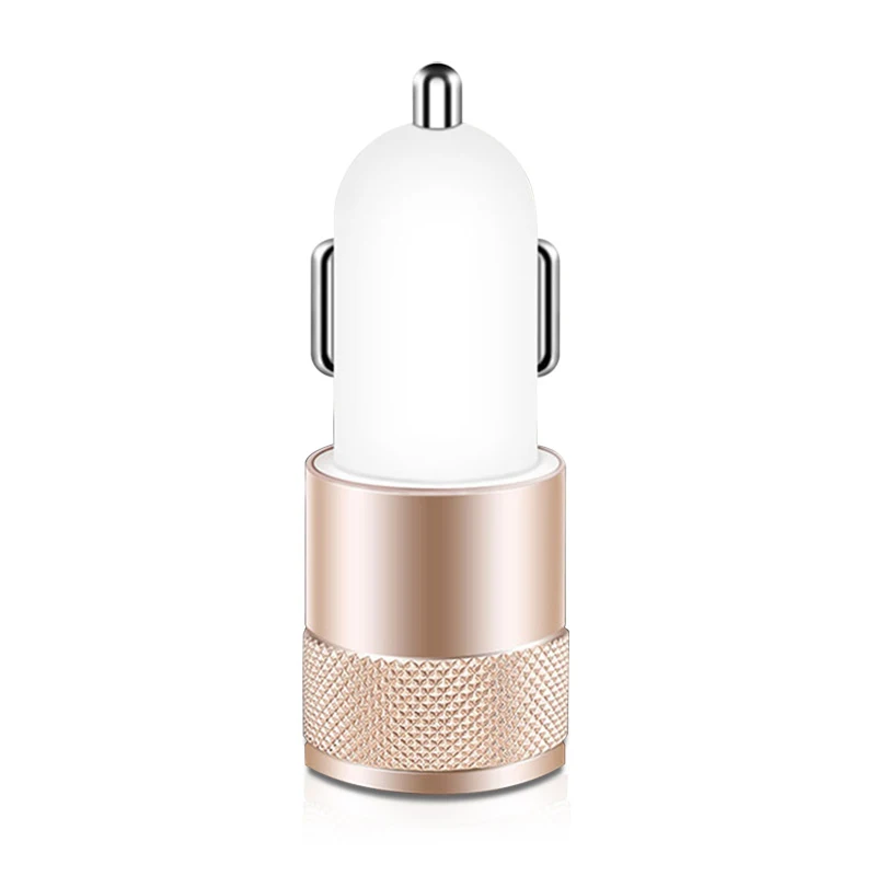 1 шт. долговечное автомобильное зарядное устройство Mini Dual USB из алюминиевого