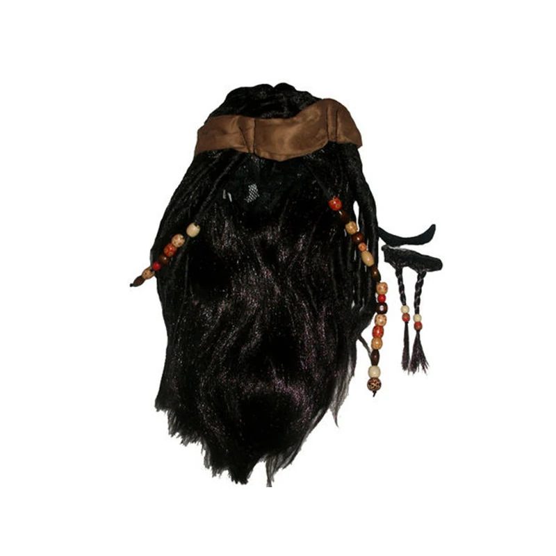 Hair set Пираты, Карибский Капитан, косплей, капитан Джек, парик, повязка на голову, аниме-шляпа, Пираты, парик, головные уборы для Хэллоуина, карнавальные, вечерние - Цвет: Hair set