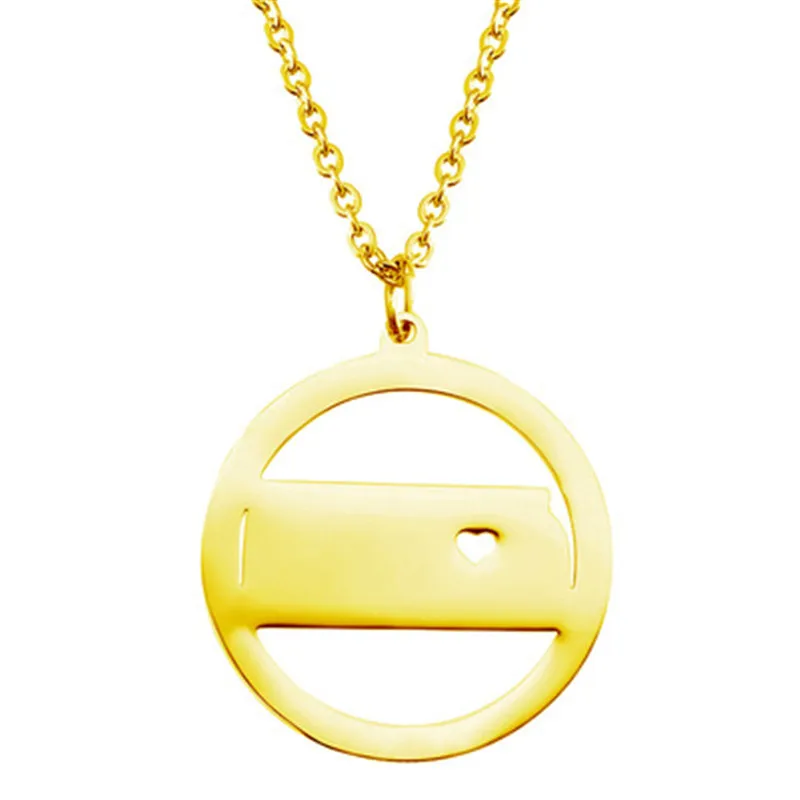 Простое Ожерелье из нержавеющей стали в американском стиле кулон Канзаса Прямая