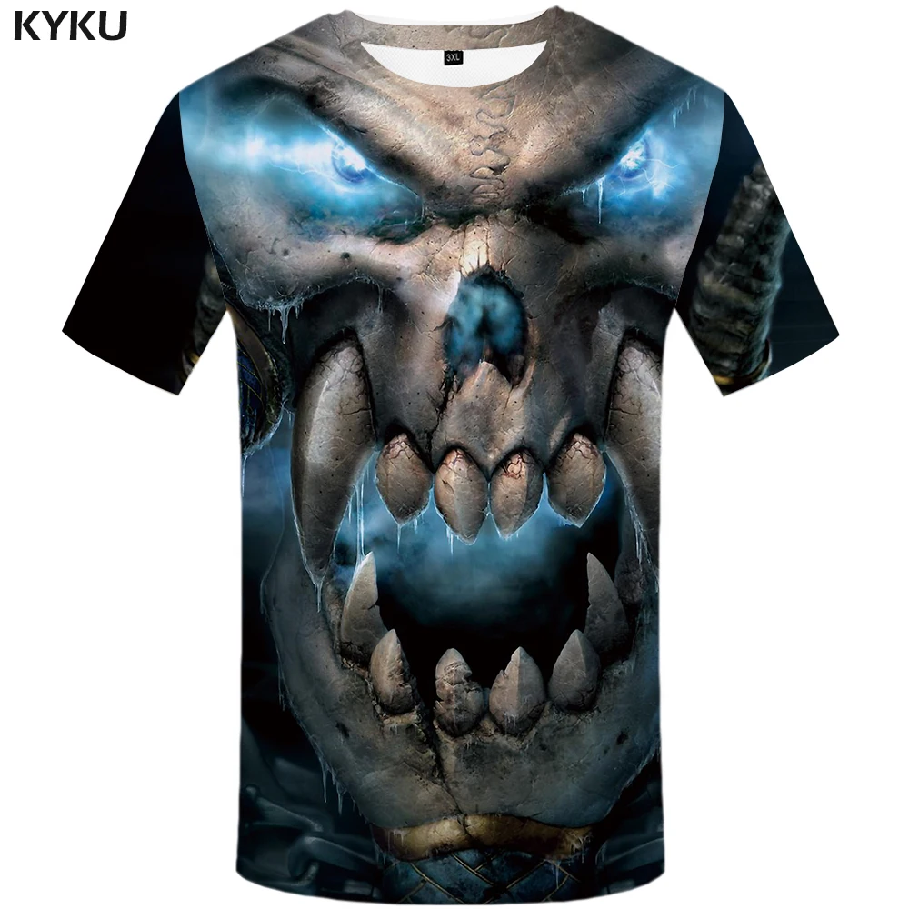 Футболка KYKU женская с коротким рукавом большого размера|women short sleeve|skull t shirt womenfashion
