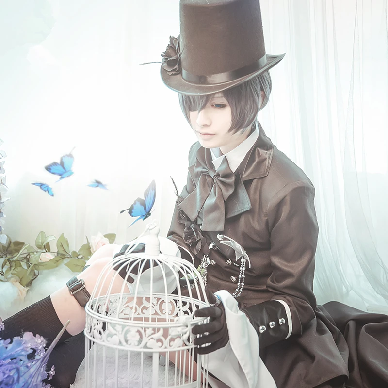 Полный комплект Аниме Kuroshitsuji Black Butler Ciel Phantomhive костюм для косплея платье девочек
