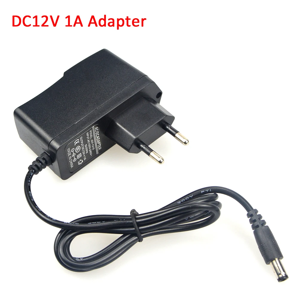 DC 12V 1A ЕС плагин Питание адаптер переменного тока 100 V-220 V Вход DC 12V Выход Электрический преобразователь для Светодиодный светильник CCTV Камера зарядки