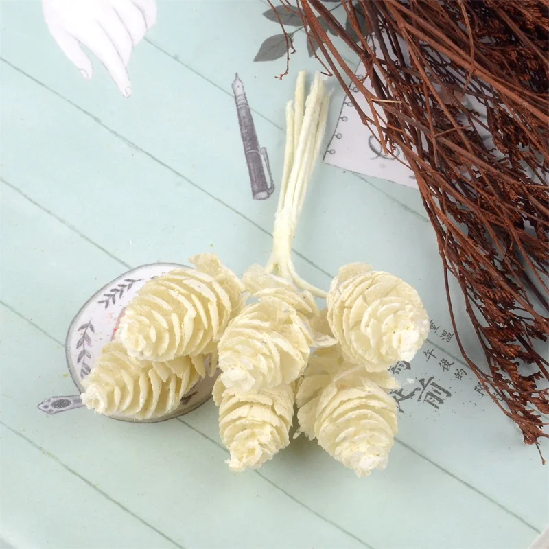 6 шт. искусственные цветы пластиковая ананасовая трава сосновые орехи шишки для