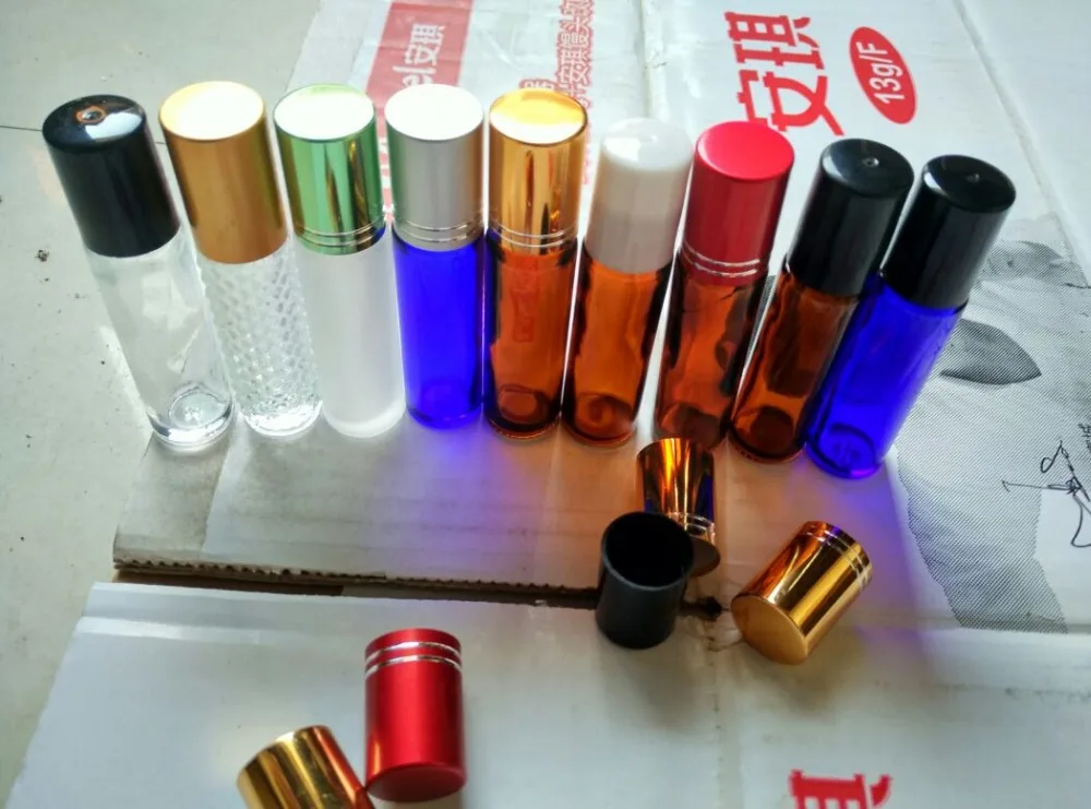 

Hot sale 500 x 10ml Roll on perfume bottle, 10 ml clear essential oil roll on bottle, small glass roller container