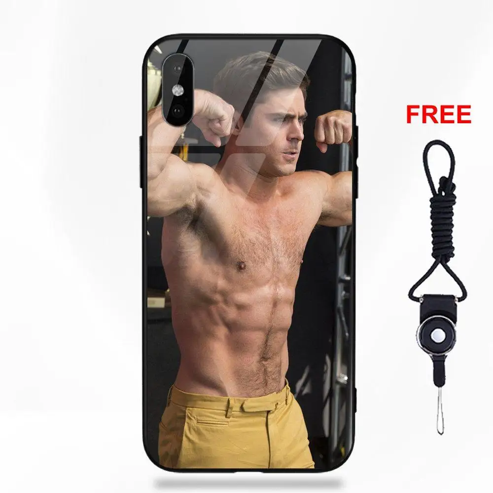 Soft TPU Frame+Tempered Glass Case Accessories Zac Efron Douchey Picture For Apple iPhone 5 5C 5S SE 6 6S 7 8 Plus X XS Max XR | Мобильные