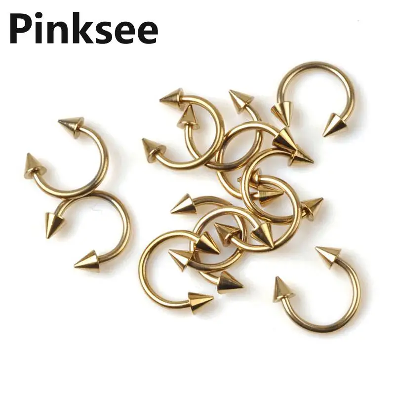 50pcs Lots U Shape Labret Lip Tongue Rings Piercing Gold Titanium Pierce fake nose rings Unisex Fashion Body Jewelry | Украшения и