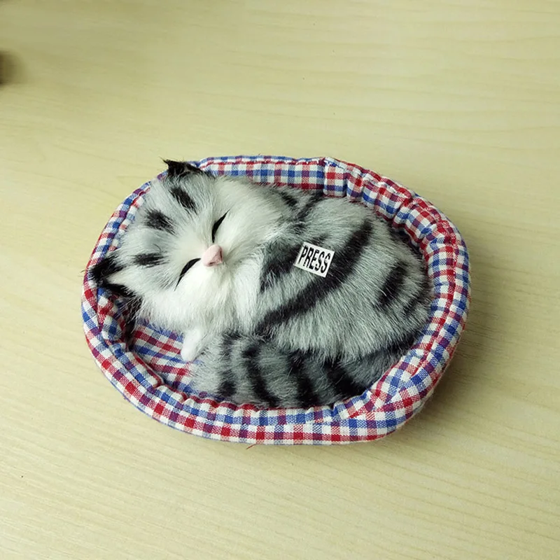 Новый Дизайн Kawaii Имитационные издающие звук спящие кошки плюшевая игрушка с