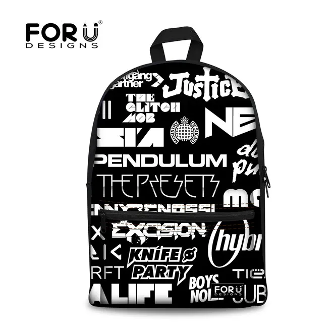 FORUDESIGNS/для женщин рюкзак Панк DJ музыка печати рюкзаки для подростков обувь девочек и мальчиков проигрыватель дизайн Mochila Feminina - Цвет: Многоцветный