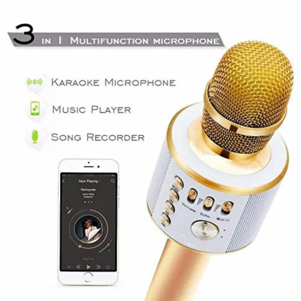 H7 микрофон беспроводной Bluetooth караоке динамик Портативный KTV плеер для домашней