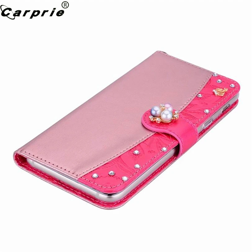 CARPRIE кожаный чехол для iPhone 7 Женский Jewered горный хрусталь кошелек карт флип