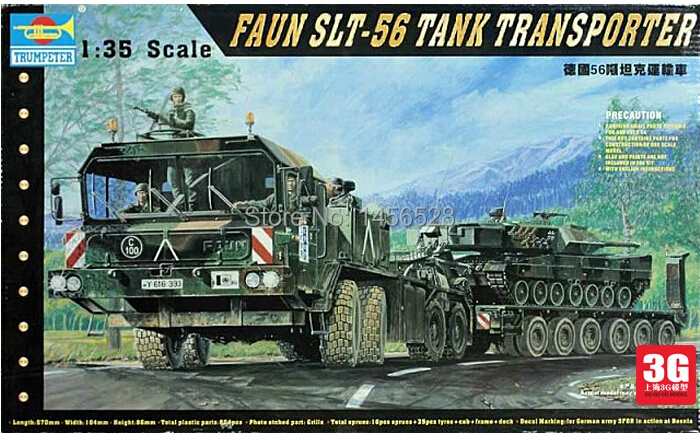 Масштабная модель автомобиля Trumpeter 00203 1/35 FAUN SLT-56 набор моделей для сборки танка | Отзывы и видеообзор