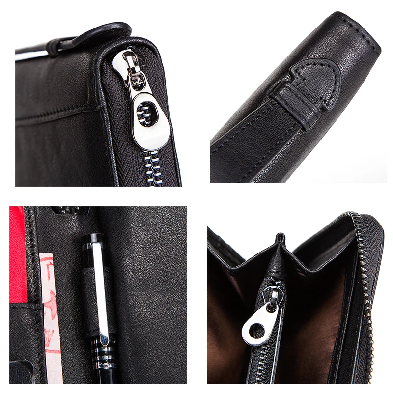 Контакта Для мужчин женские кошельки из натуральной кожи Мужской Длинный