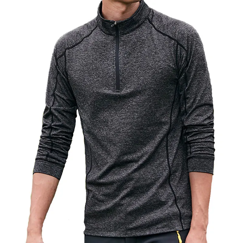 Новинка быстросохнущая Мужская футболка с длинным рукавом для бега на открытом
