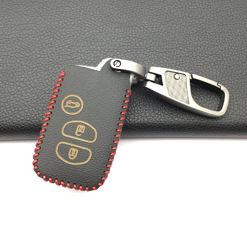 Высококачественный кожаный чехол для автомобильного ключа с 3 кнопками