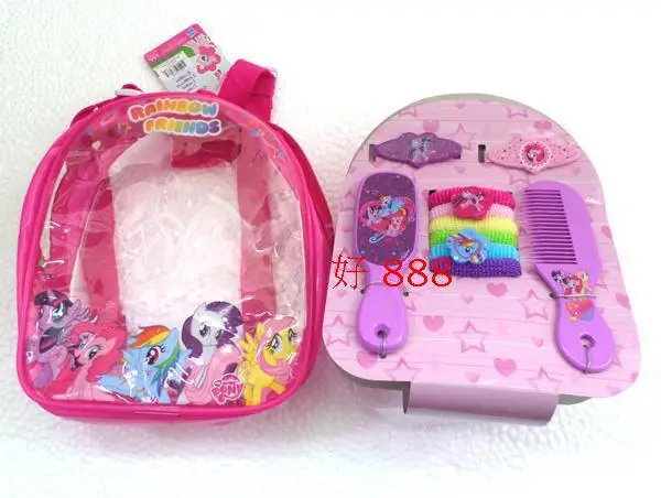 My Little Pony Hair Accessories backpack rubber bands + Comb Mirror Clips 10pcs/Set | Детская одежда и обувь