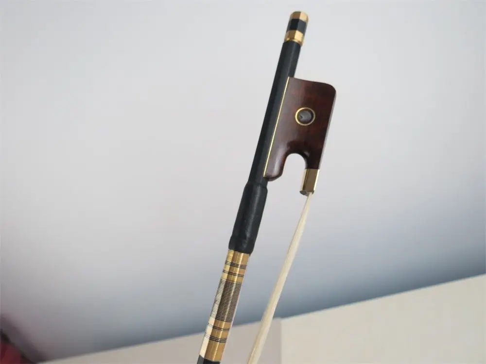 

1pcs strong powerful black Carbon fiber viola bow,white bow hair
