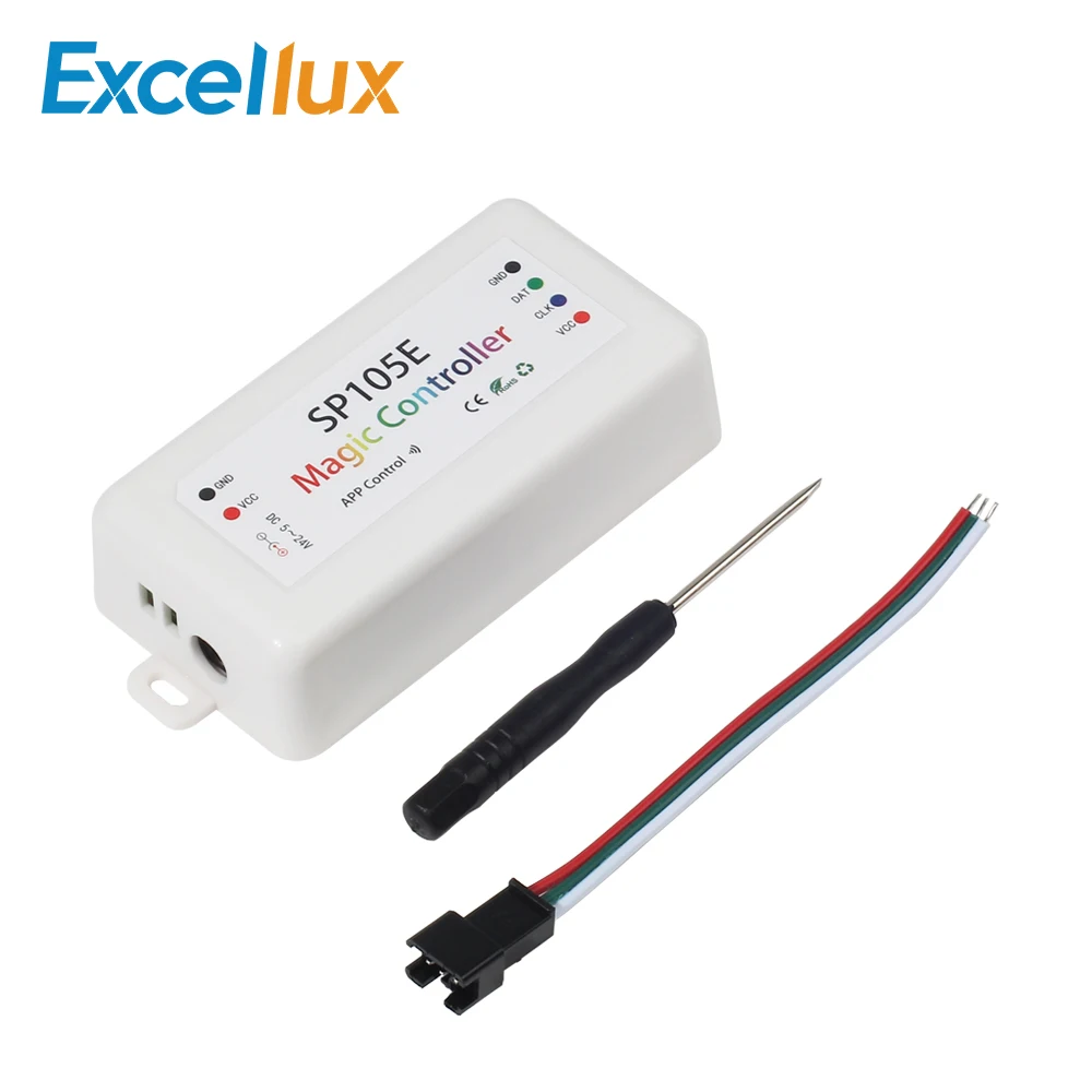 Excellux SP105E волшебный регулятор Bluetooth 4 0 DC5V 24V 2048 Пиксели для WS2811 2812 6803 IC Светодиодные