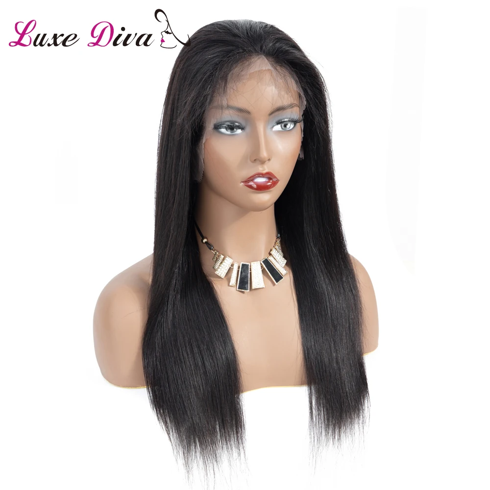 Brazilian Straight Hair Wig Lace Frontal Human Wigs 360 Short Pre Plucked With Baby Remy LUXE DIVA |