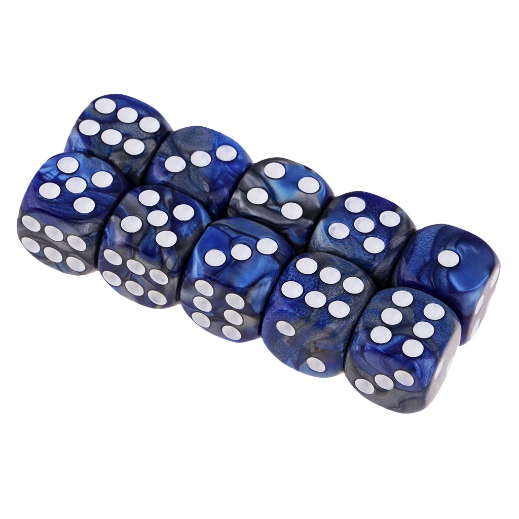 MagiDeal 10 шт 6-кости Набор Яркий Цвета 16 мм игра в кости многогранные кости для настольных игр Казино Подарки обучения