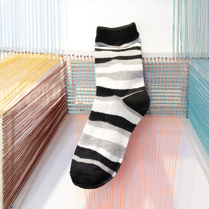 Носки мужские с волнистыми полосками х/б|socks for men|socks 5pairsfashion socks |