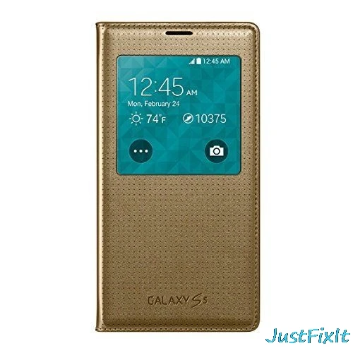 Золотой Чехол для samsung SM-G900 G900F Galaxy S5 S, чехол с функцией просмотра - Цвет: Золотой