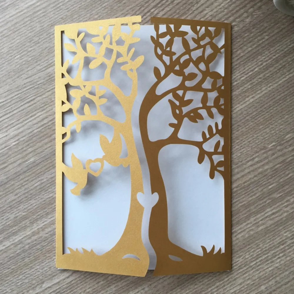 20pcs laser cut tree Bird wedding party invitaiton card place cards latest invitation Greeting Blessing CardQJ-224 | Дом и сад