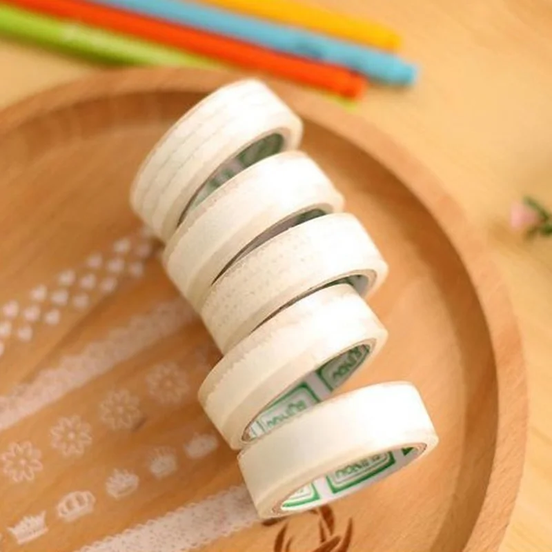 5 Rolls DIY Paper Lace Decorative Sticky Masking Tape Self Adhesive Home Decoration Accessories | Дом и сад