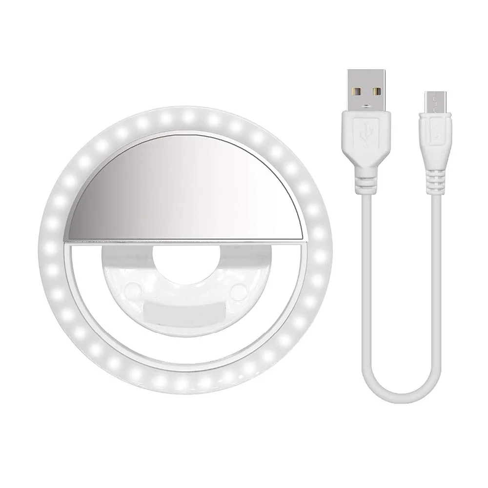 Светодиодный кольцевой светильник для селфи зарядка через USB дополнительный iphone