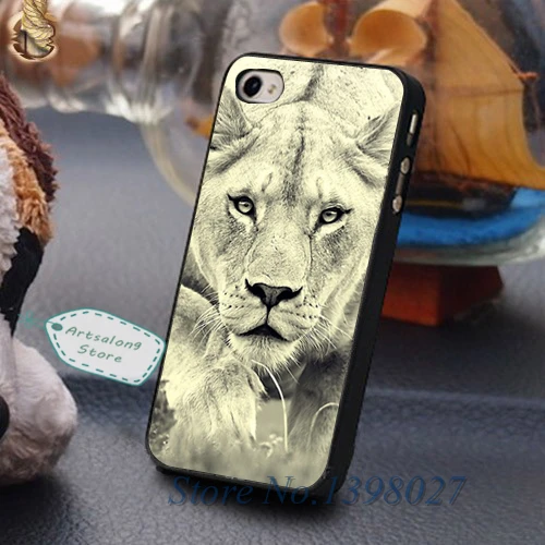 Buy Accessories for Cell Phones Animal Female Lion Hunting Art Red Hard Soft Phone Case Iphone 4 4S 5 5s 5c 6 6plus |
