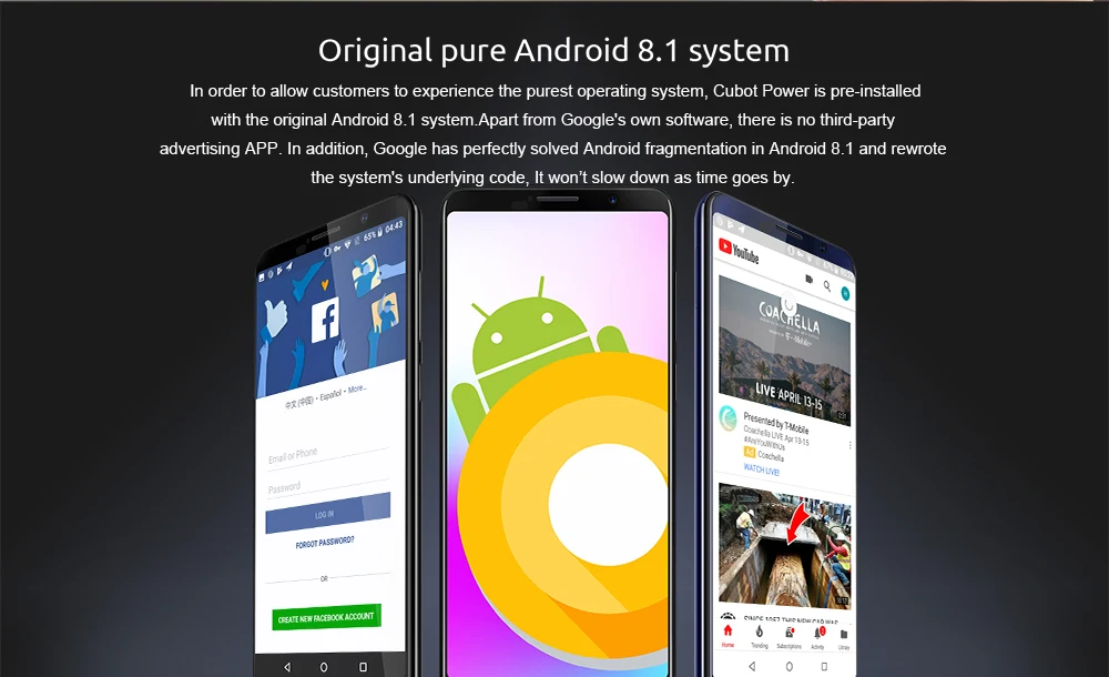Cubot power MT6763T восьмиядерный смартфон Android 8,1 5,99 дюймов мобильный телефон 6 ГБ ОЗУ 128 Гб ПЗУ 6000 мАч отпечаток пальца 4 Гб сотовый телефон