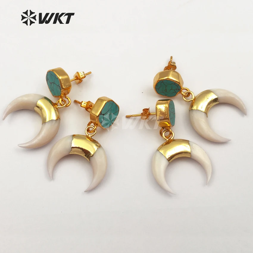 WT E427 оптовая продажа модные серьги из натуральной раковины уникальные в форме