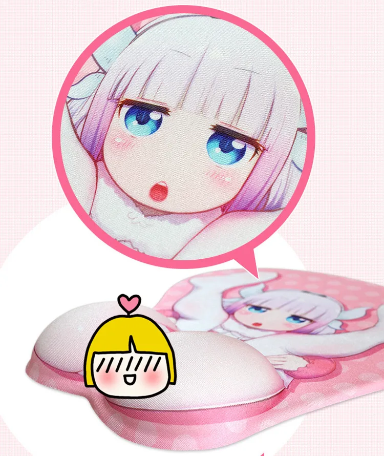 Kobayashi san chi no maid dragon-Kanna Kamui 3D коврик для мыши с силиконовым гелем для запястья Размер 26*22 см