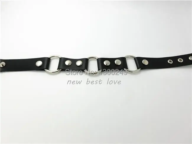 Женский ремень с заклепками черный из натуральной кожи в стиле Харадзюку ручной