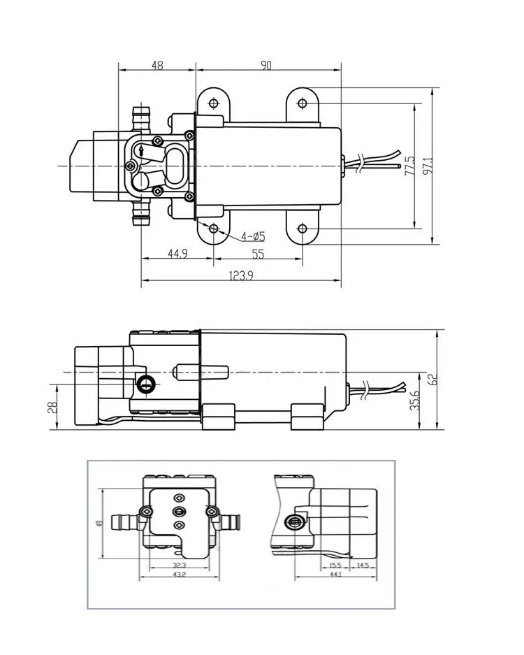 12V 5L/мин высокого Давление микро мембранный Водяной насос 80Psi для автомобиля Караван Лодка