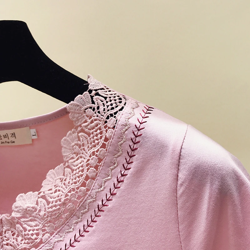 Gkfnmt летняя футболка женская винтажная хлопковая плюс размер Розовая белая