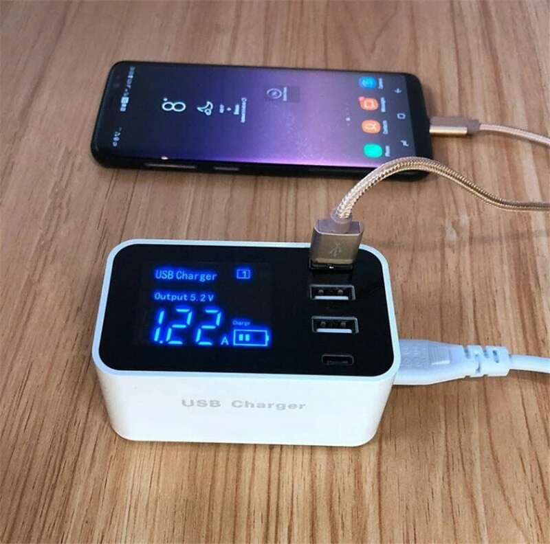 4 порта USB телефон зарядное устройство светодиодный дисплей США/ЕС/Великобритания штекер 3A Max быстрая смарт-зарядка зарядное устройство для мобильных устройств для huawei iPhone samsung