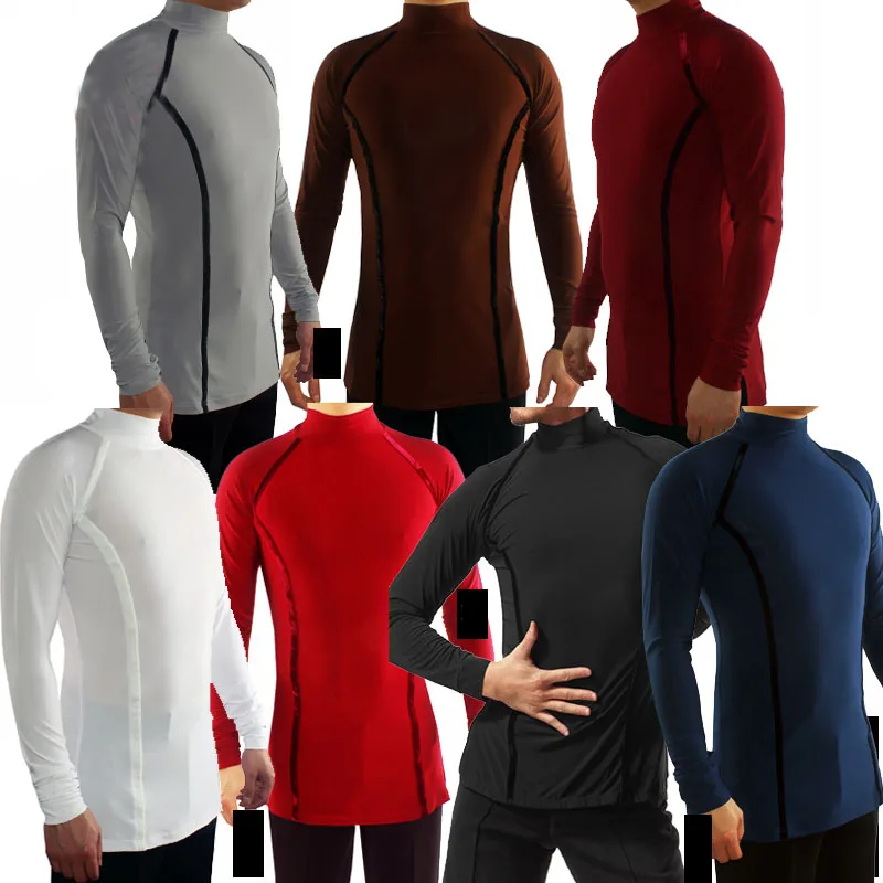 

Профессиональные топы для латиноамериканских танцев, Мужская черная удобная одежда с длинным рукавом для взрослых, мужские тренировочные бальные/Танго, черные латиноамериканские Топы VDB625