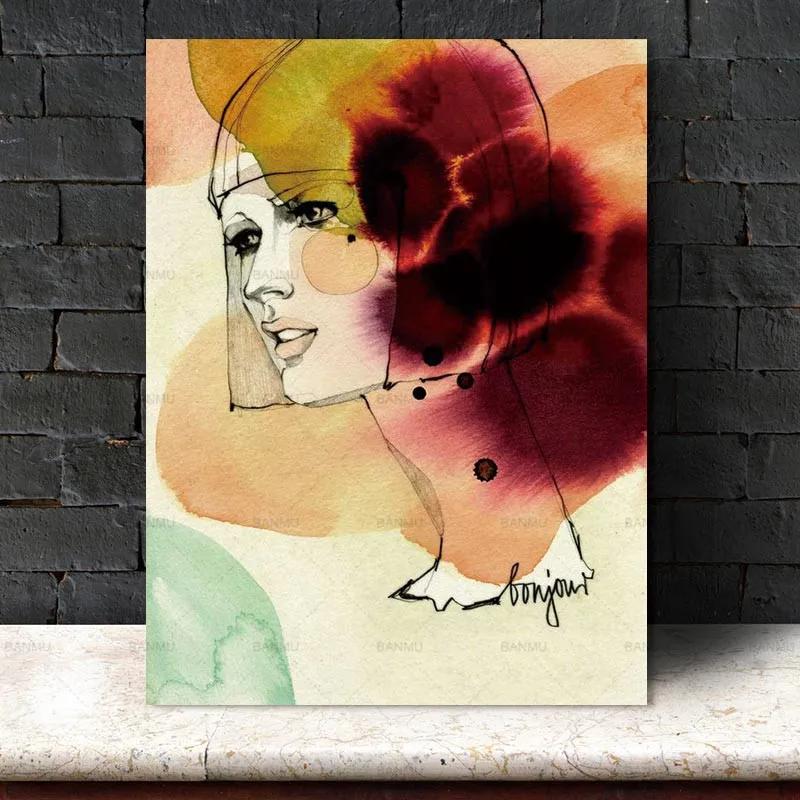 

Picture decor poster canvas painting Picture Wall art abstract figure art print Wall Picture Cartoon wall painting art canvas