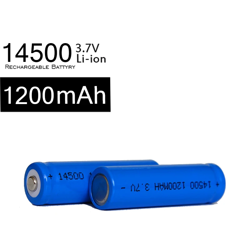 4 шт. нейтральная 3 7 v 14500 литиевая батарея 1200mah перезаряжаемая литий ионная