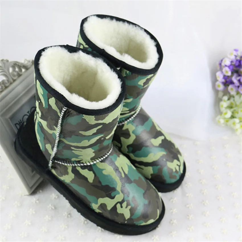 Камуфляжные зимние ботинки Женские на натуральном меху Зимняя теплая обувь