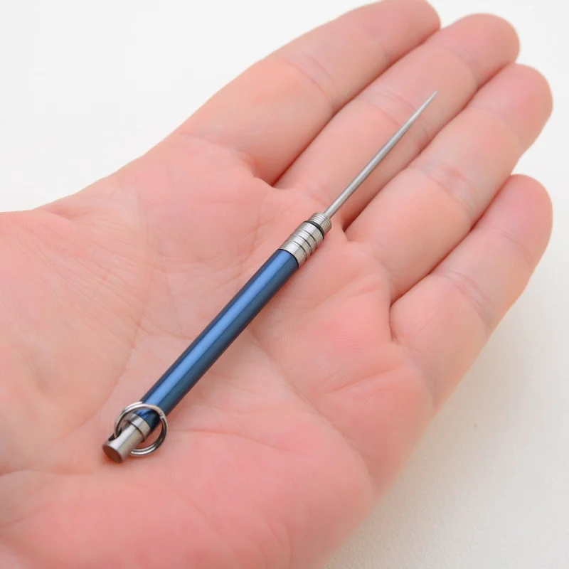Открытый Титан сплава Бутылочки Для Зубочисток фрукты ForkToothpick держатель