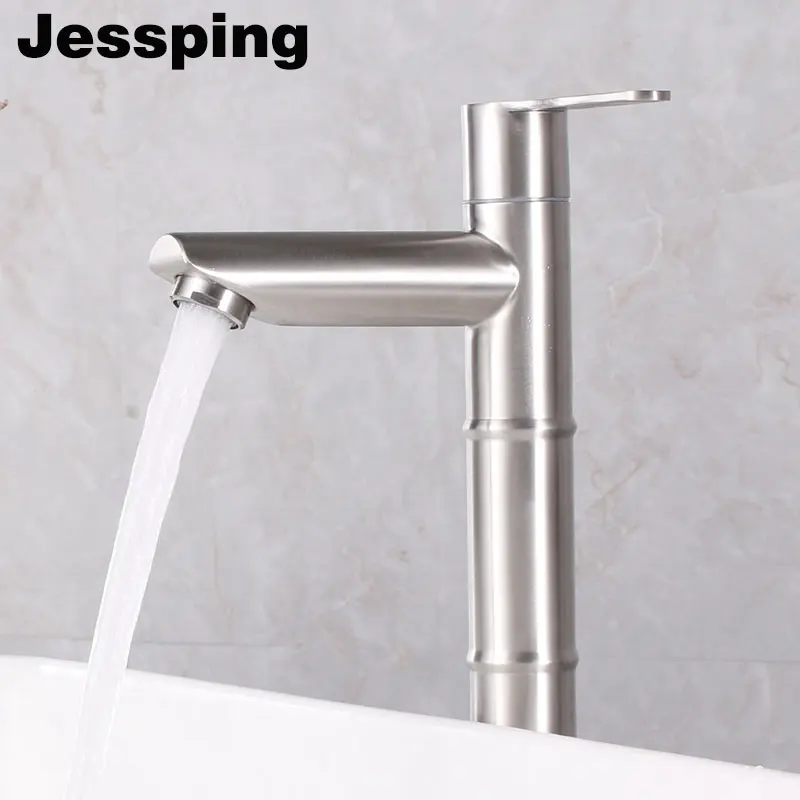 

High size bathroom faucet basin tap 304 stainless steel single handle
