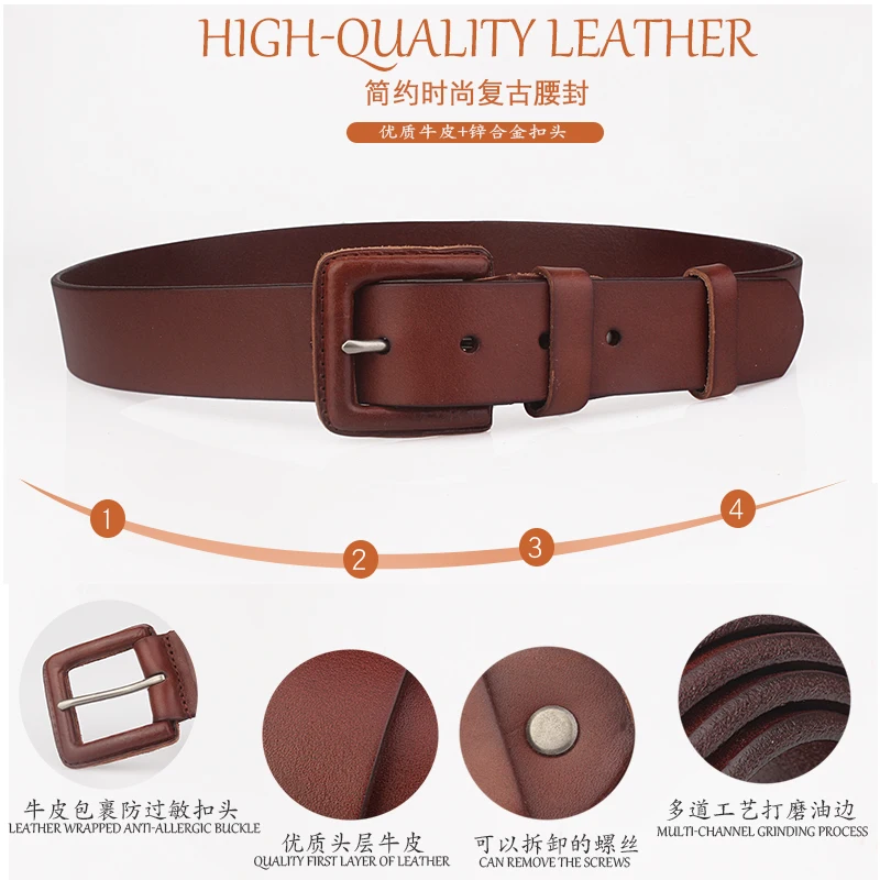 Верхний слой кожаный женский ремень натуральная кожа игла Пряжка Талия печать с