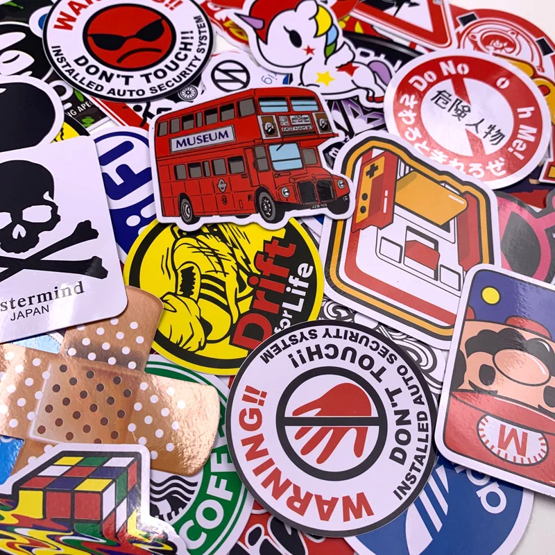 40 шт. много водонепроницаемых наклеек с дневным чемоданом мотоциклом