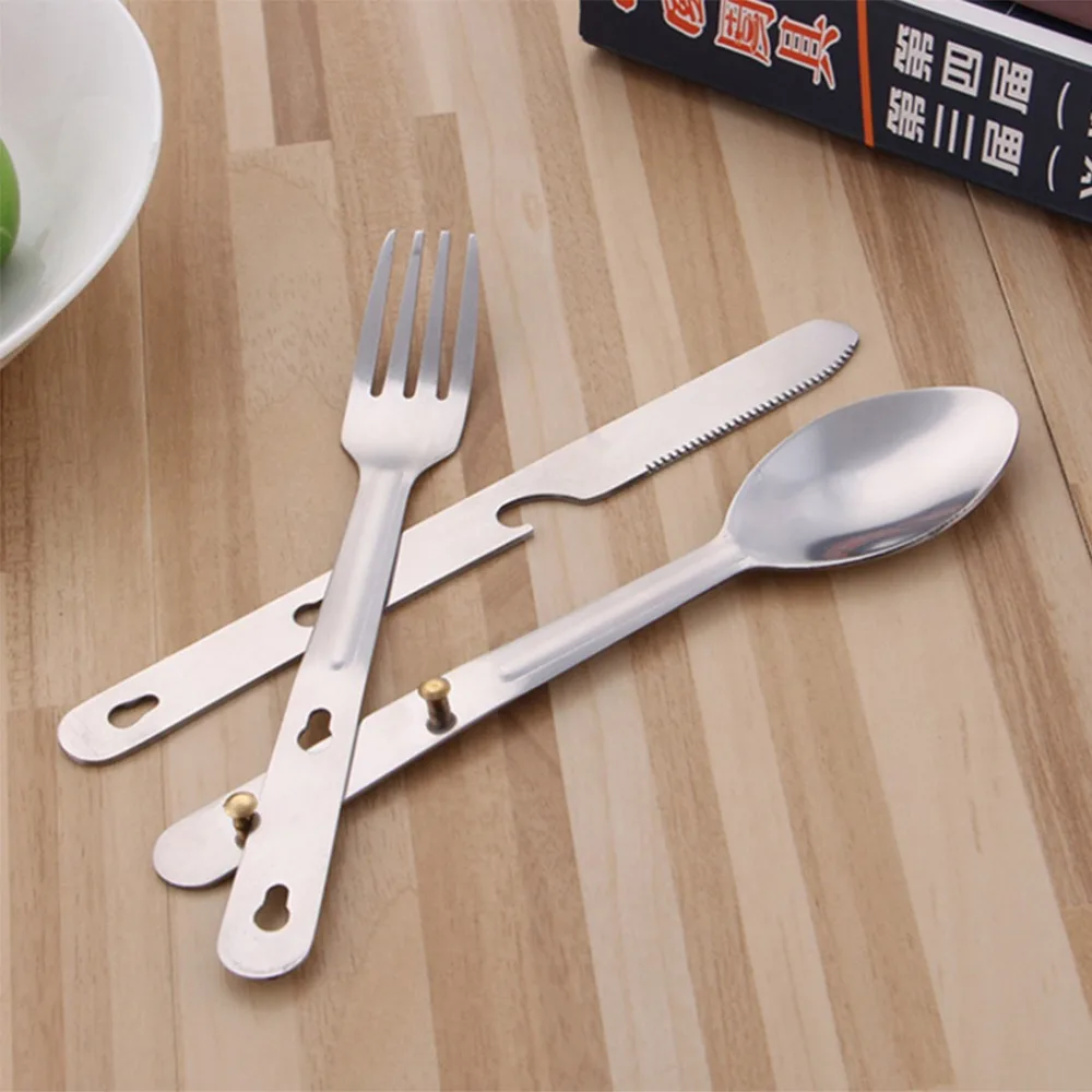 Походная посуда из нержавеющей стали набор ложек вилок и ножей для кемпинга