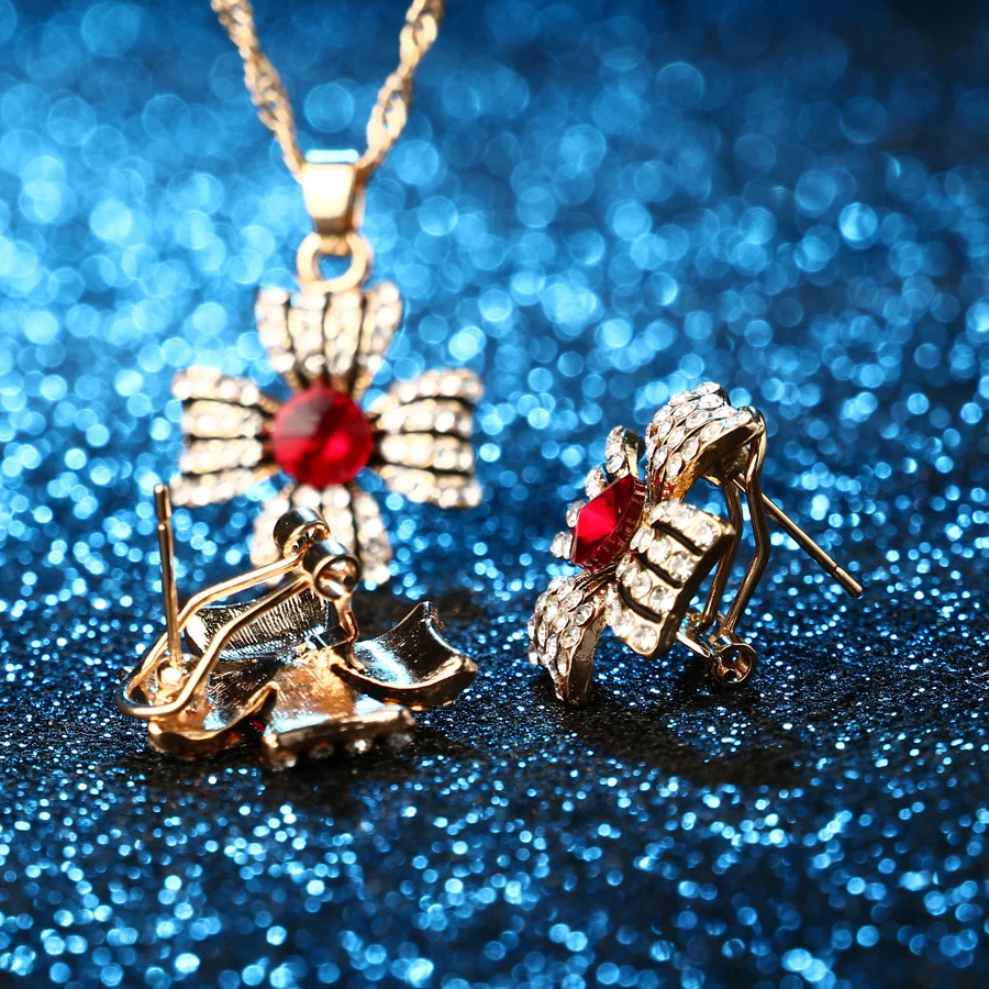 Ювелирные изделия из Дубая золотого цвета 2 шт. в комплекте Черная Женская